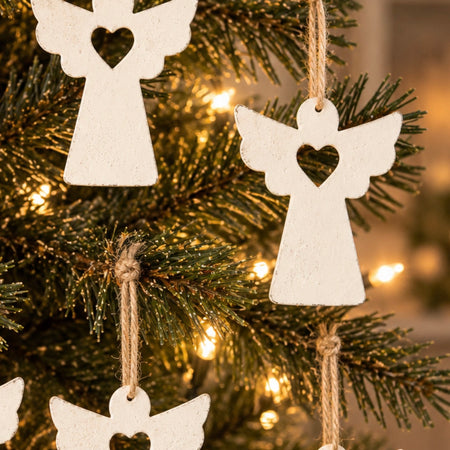 Set of 6 metal hanging angels