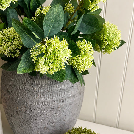 Viburnum white berry head stem spray 76cm