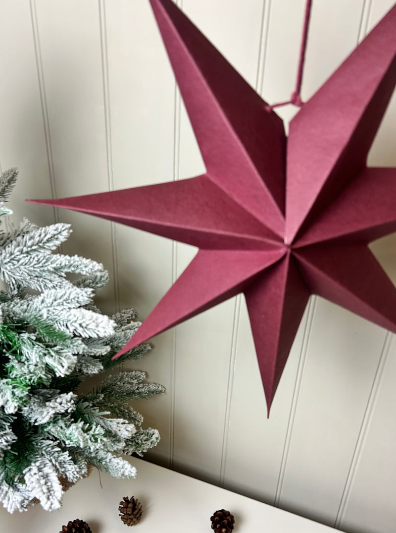 Maddox berry wine burgundy paper star 45cm