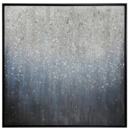 Blues abstract black framed wall art 83cm