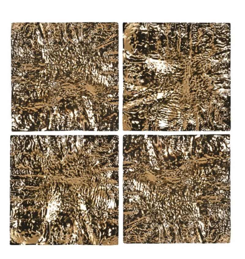 Gold textured panel wall art set of two
