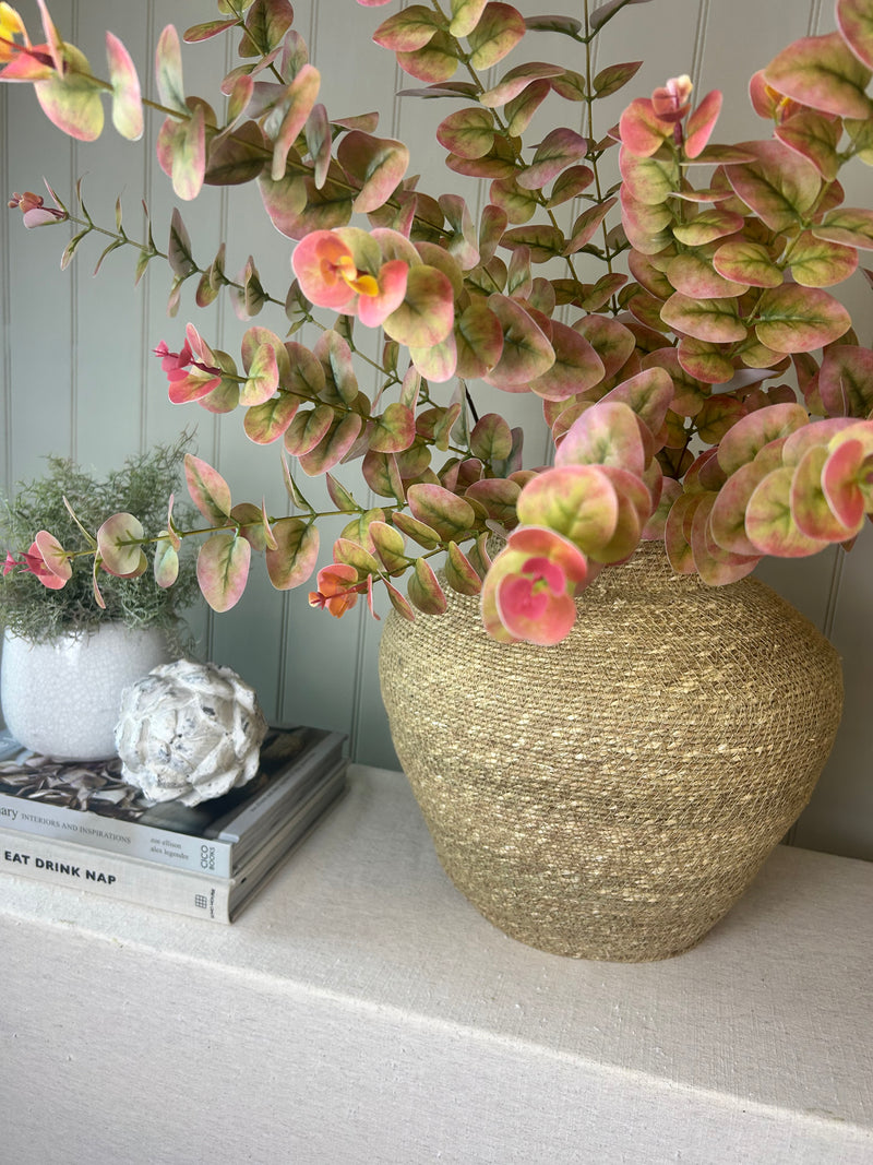 Natural Seagrass rustic Urn Shaped Basket vase