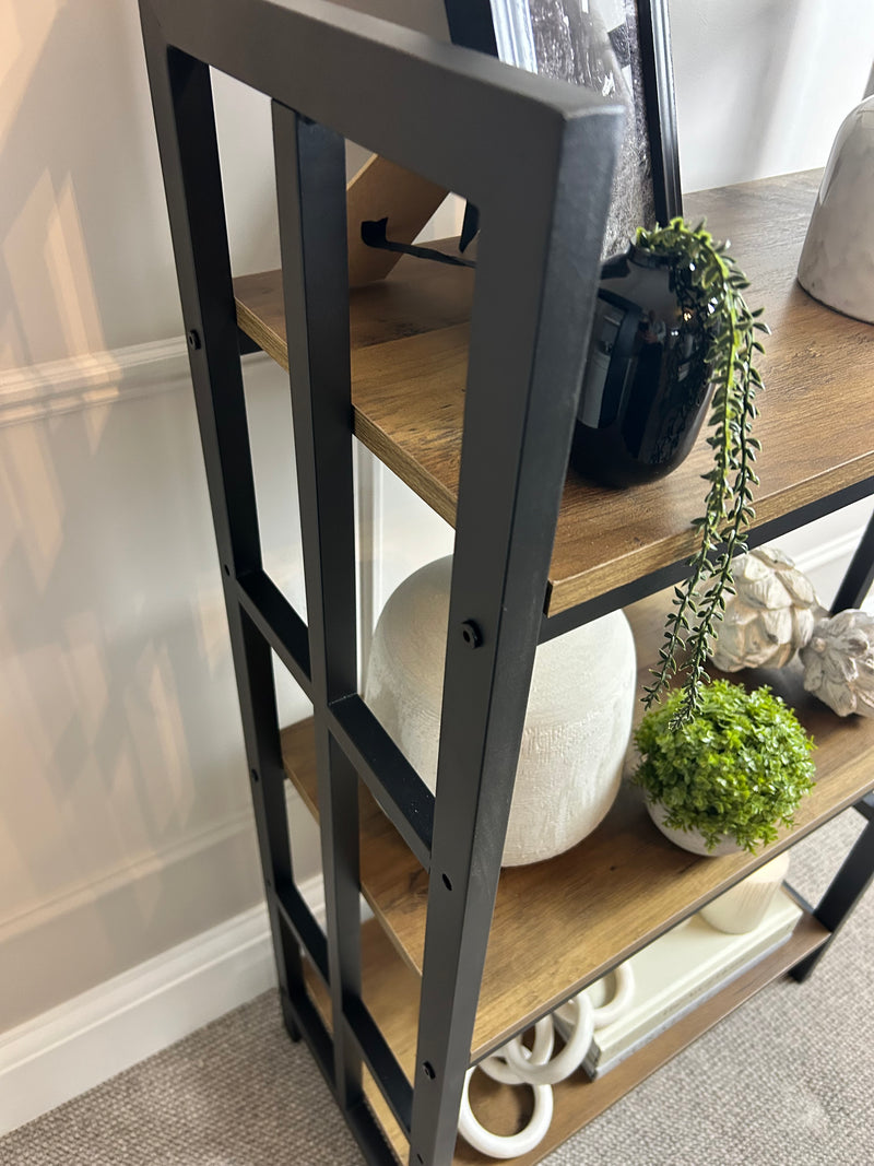 Wood & Metal 3 Shelf Free Standing Unit