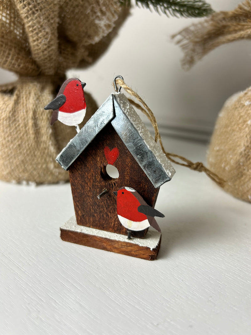 Robin Birdhouse Hanging Decoration
