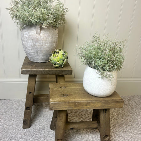 Chunky wooden rustic stool bench 2 sizes