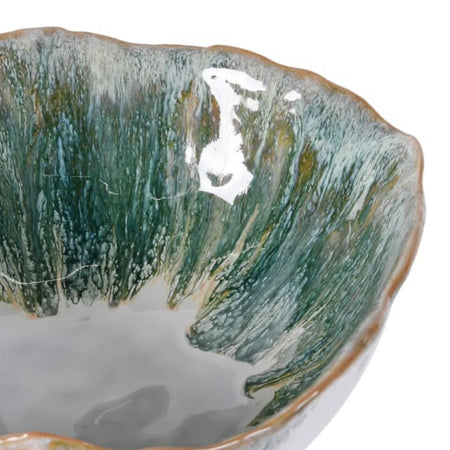 Green decorative ombré bowl on foot stand