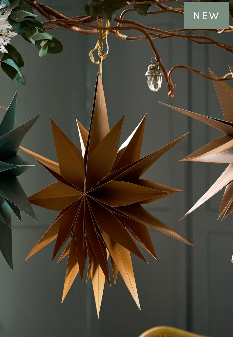 Nutmeg brown paper star 40cm