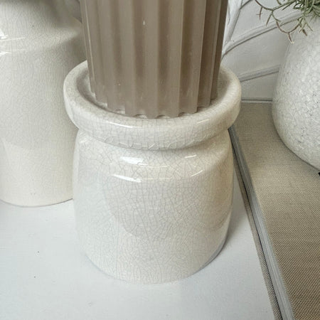 Ravello crackle glaze chunky candle sticks 2 sizes