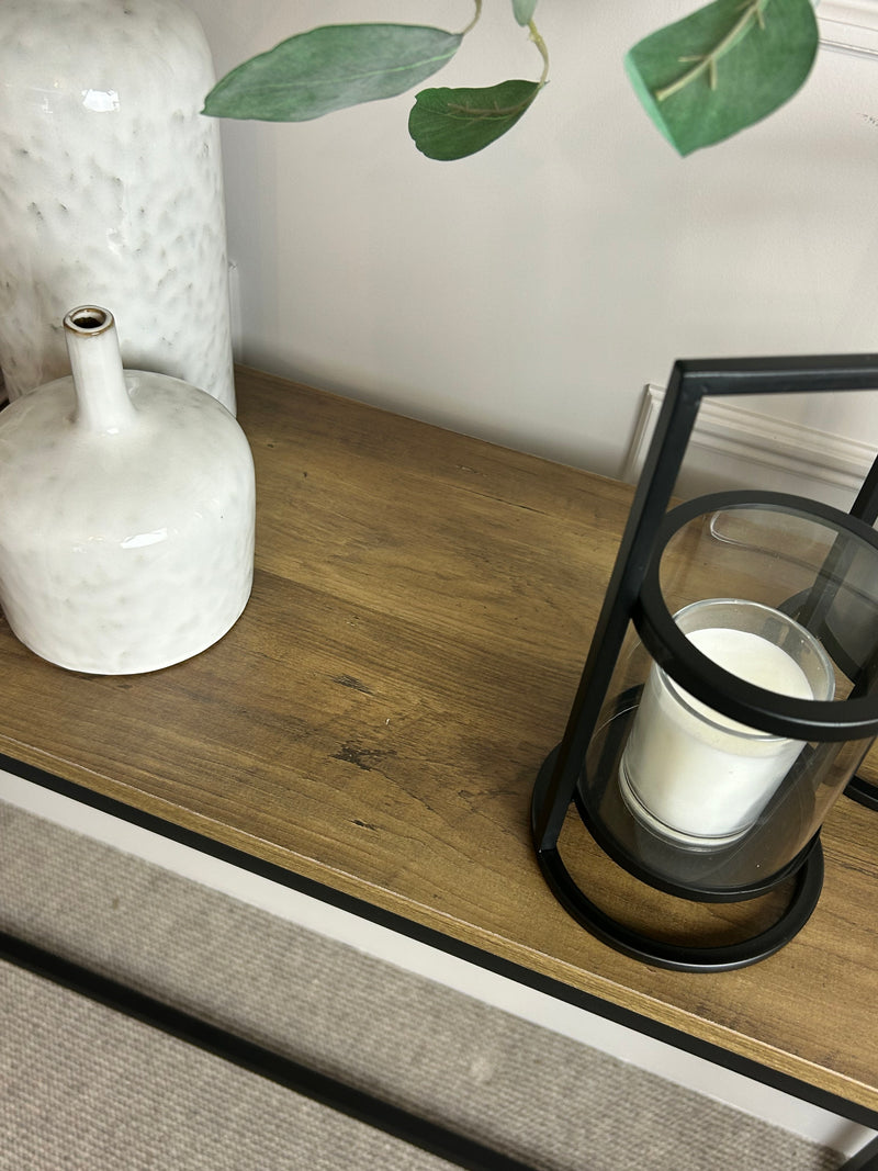 Wood and Metal Console Table 110cm