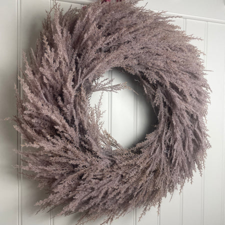 Flocked pampas wreath 55cm
