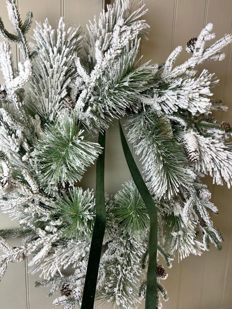 Extra large Snowy Pinecone Wreath 70cm