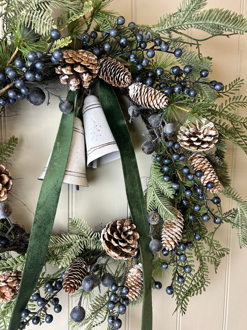 Pinecone blueberry and eucalyptus wreath 56cm