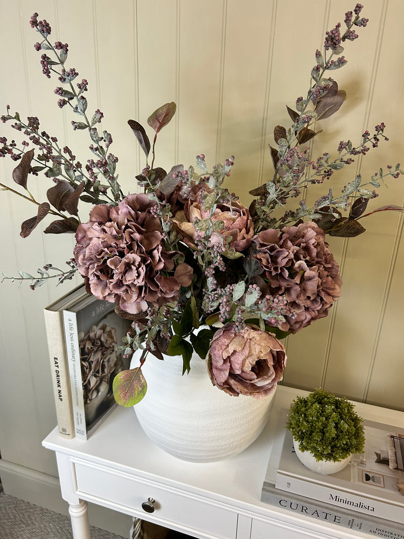 Burgundy mauve Berry stem spray 70cm