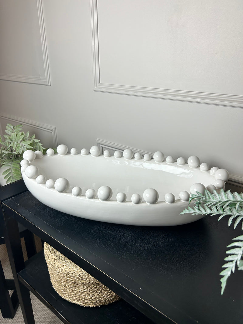 White large oval bobble bowl