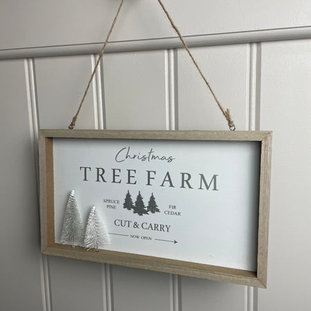 Christmas tree farm wooden sign plaque