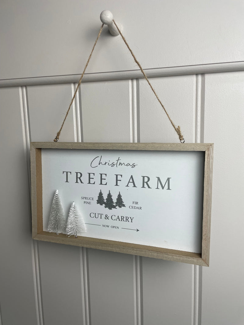 Christmas tree farm wooden sign plaque