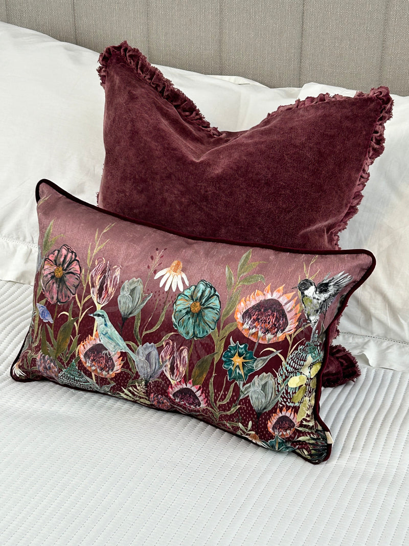 Mulberry velvet grill edge cushion