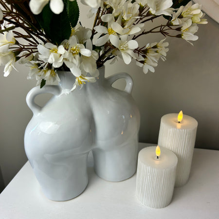 White Handled Body Vase