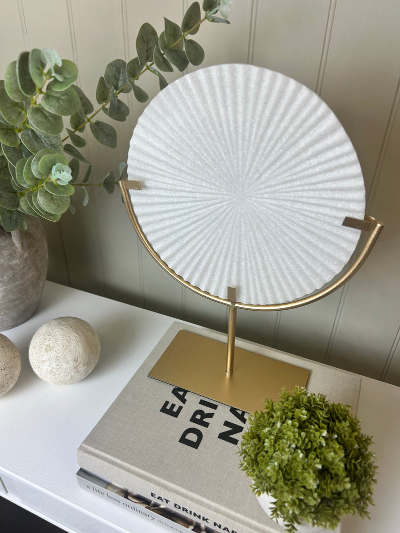 Marble disk on Gold stand
