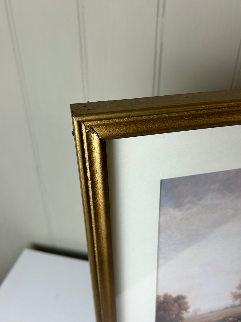 Countryside gold framed prints 2 styles antique look