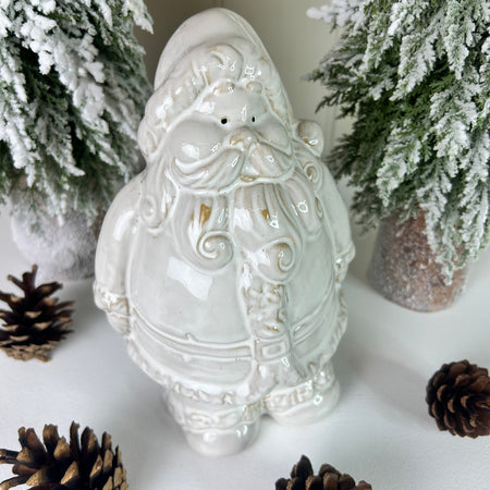 Large Rustic glaze Ceramic Yuletide Santa Ornament