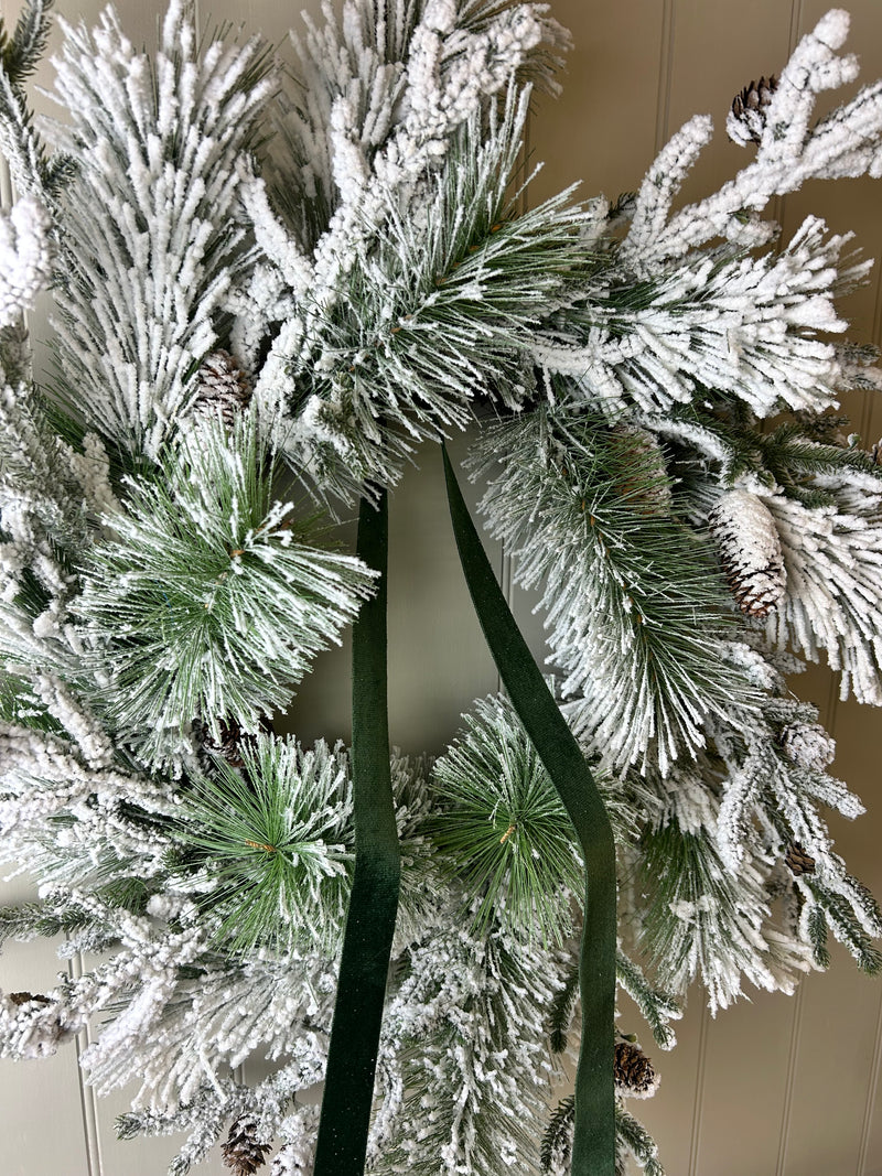 Extra large Snowy Pinecone Wreath 70cm