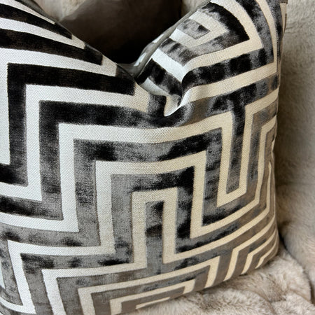 Back in stock soon Paul Moneypenny Chocolate Geo Patterned print Amazing luxury Cushion 43cm