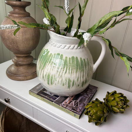 Large Green abstract textured jug