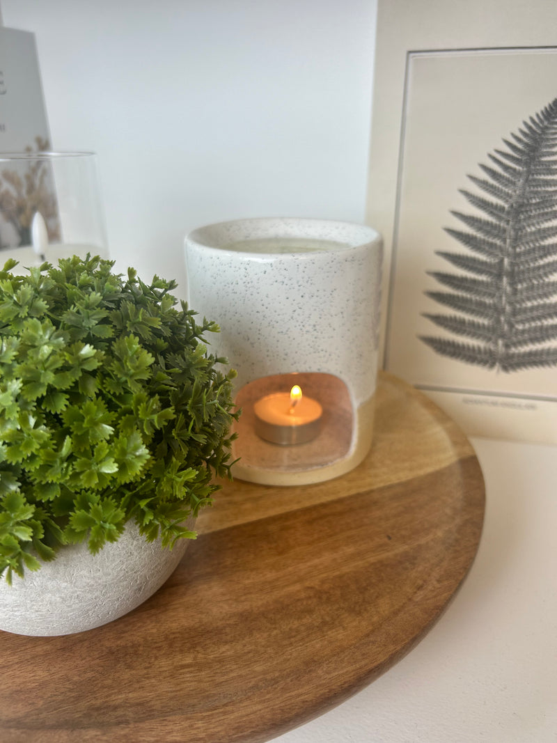 Two tone oil wax melt burner