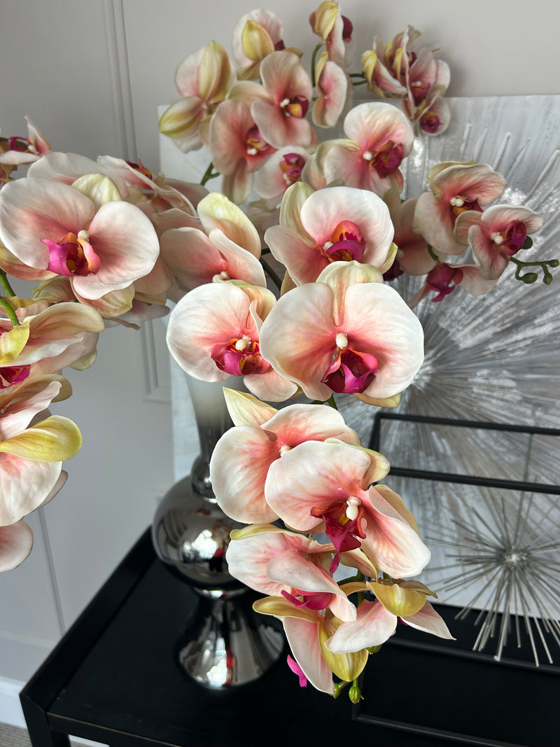 Set of 3 stems real feel pink orchids 106cm
