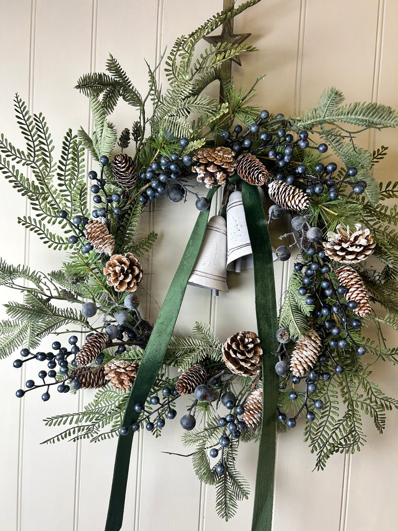 Pinecone blueberry and eucalyptus wreath 56cm
