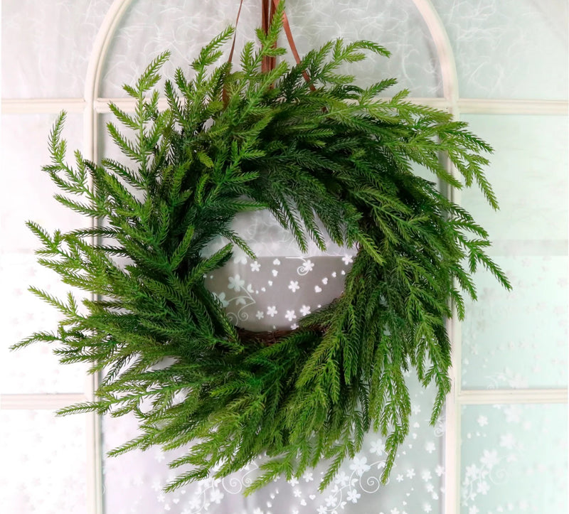 Real touch feel Norfolk pine wreath 50cm