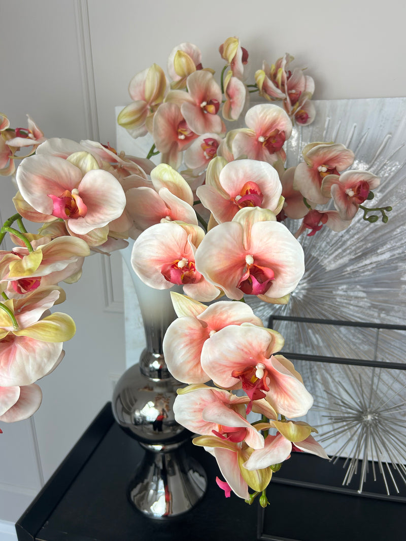 Set of 3 stems real feel pink orchids 106cm