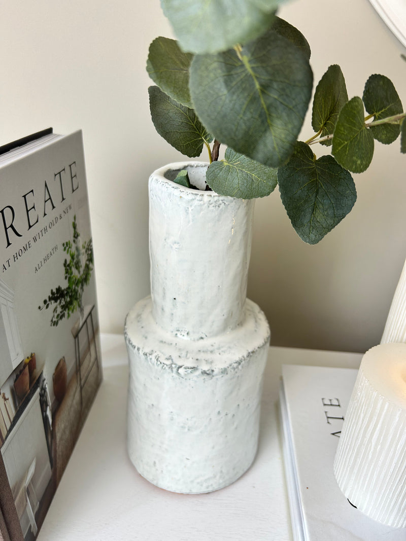 Tall rustic glaze chunky ceramic vase