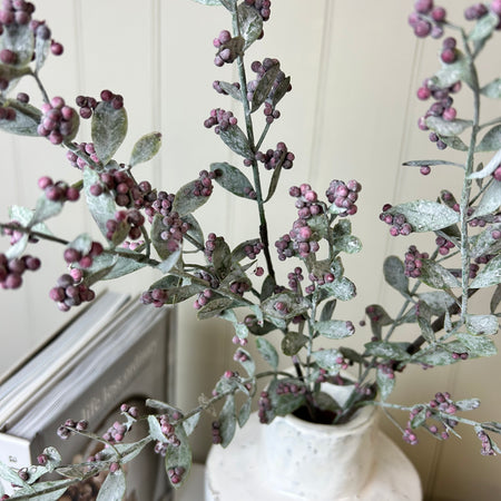 Burgundy mauve Berry stem spray 70cm