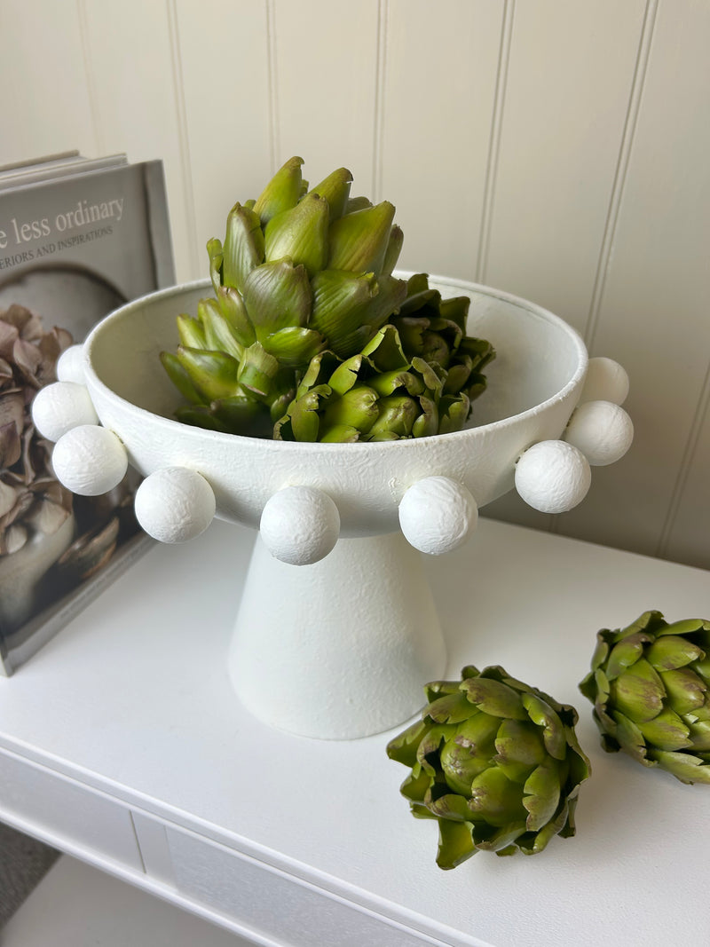 White round Bobble bowl on stand
