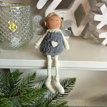 Fabric angel sitting 2 colours 17cm