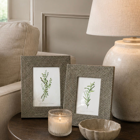 Woven Grey Texture Patterned Photo Frame 2 Sizes