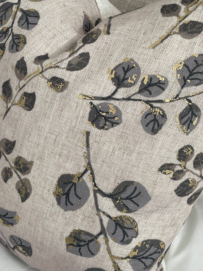Gold leaf detail luxe cushion