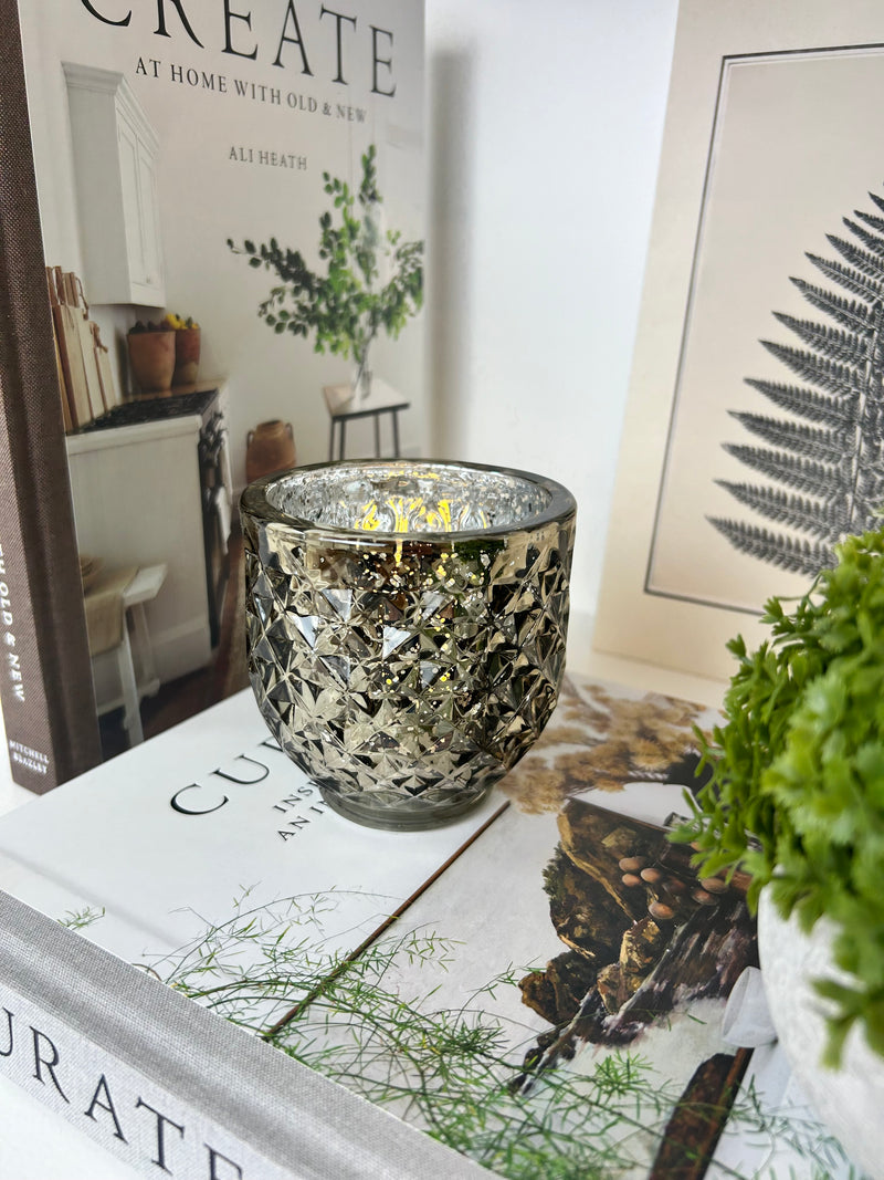 Champagne textured chunky candle holder mixed styles