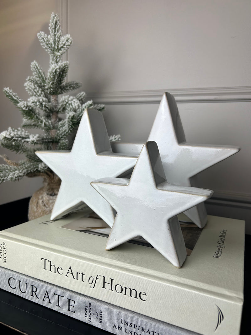 Off white ceramic chunky star