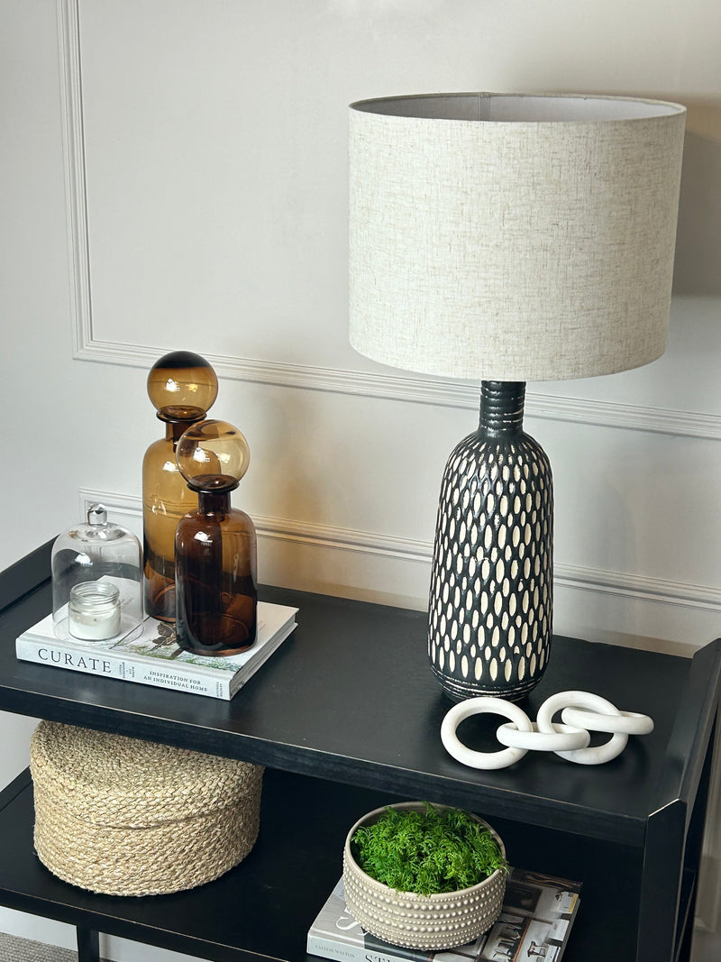 Amber glass ball top bottle