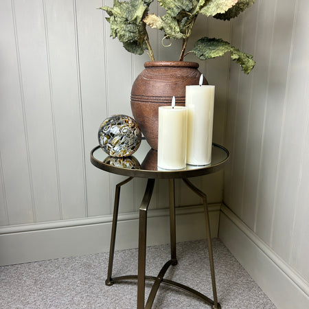 Antique Gold mirror top side table 2 sizes