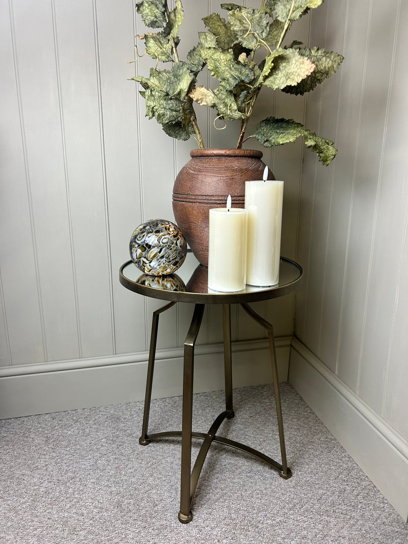 Antique Gold mirror top side table 2 sizes