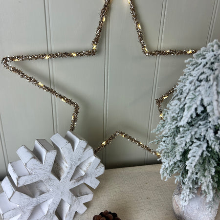 Gold LED star battery 39cm