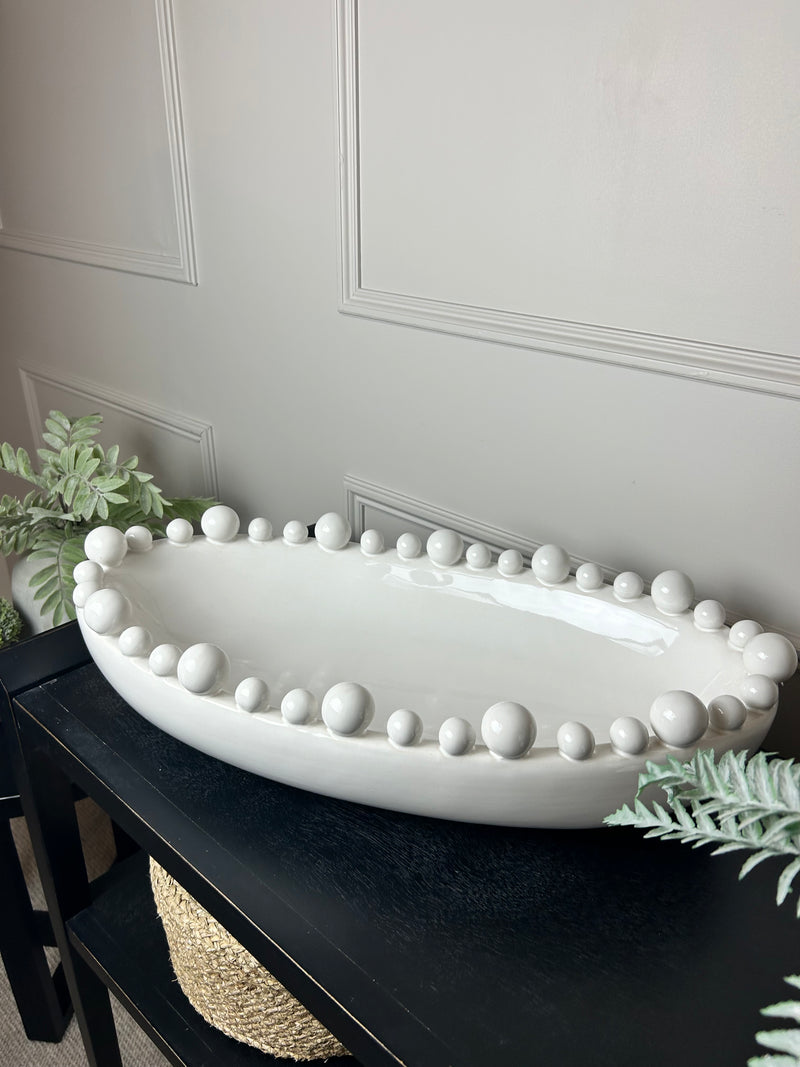 White large oval bobble bowl