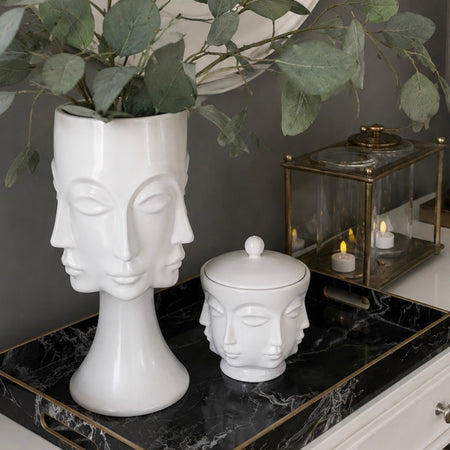 Large black and gold marble tray