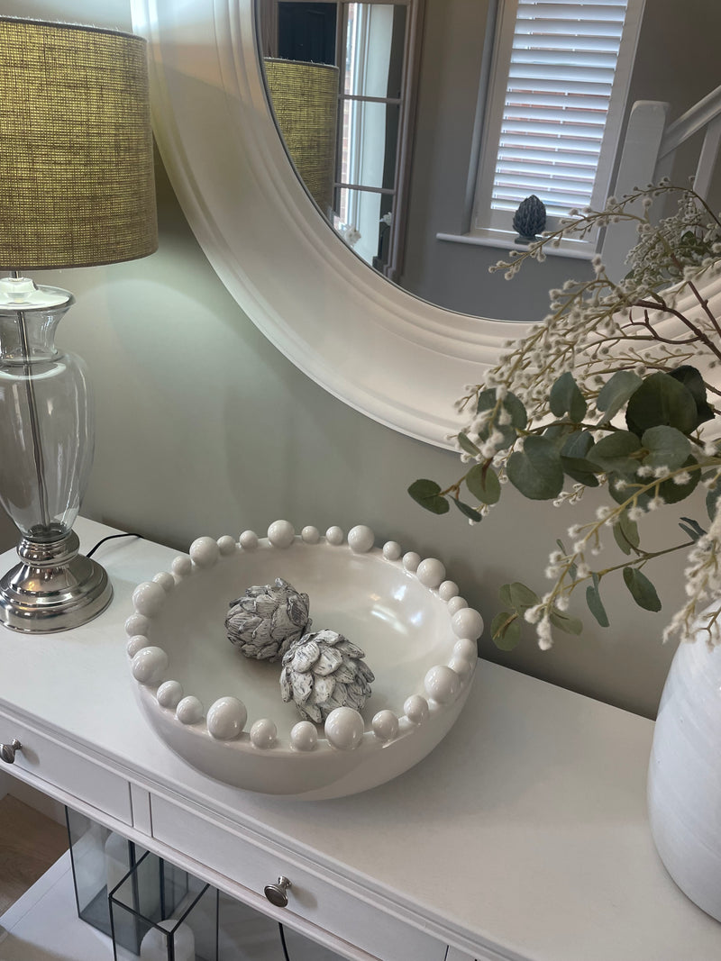 Matt White ceramic large bobble bowl