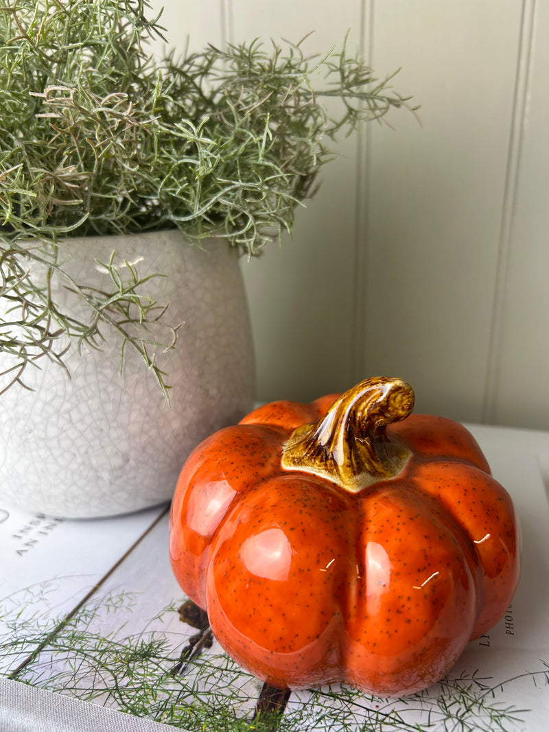 Ceramic Glazed Pumpkin 11cm