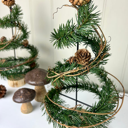 Spiral Pinecone Tree on Wooden Base 32cm